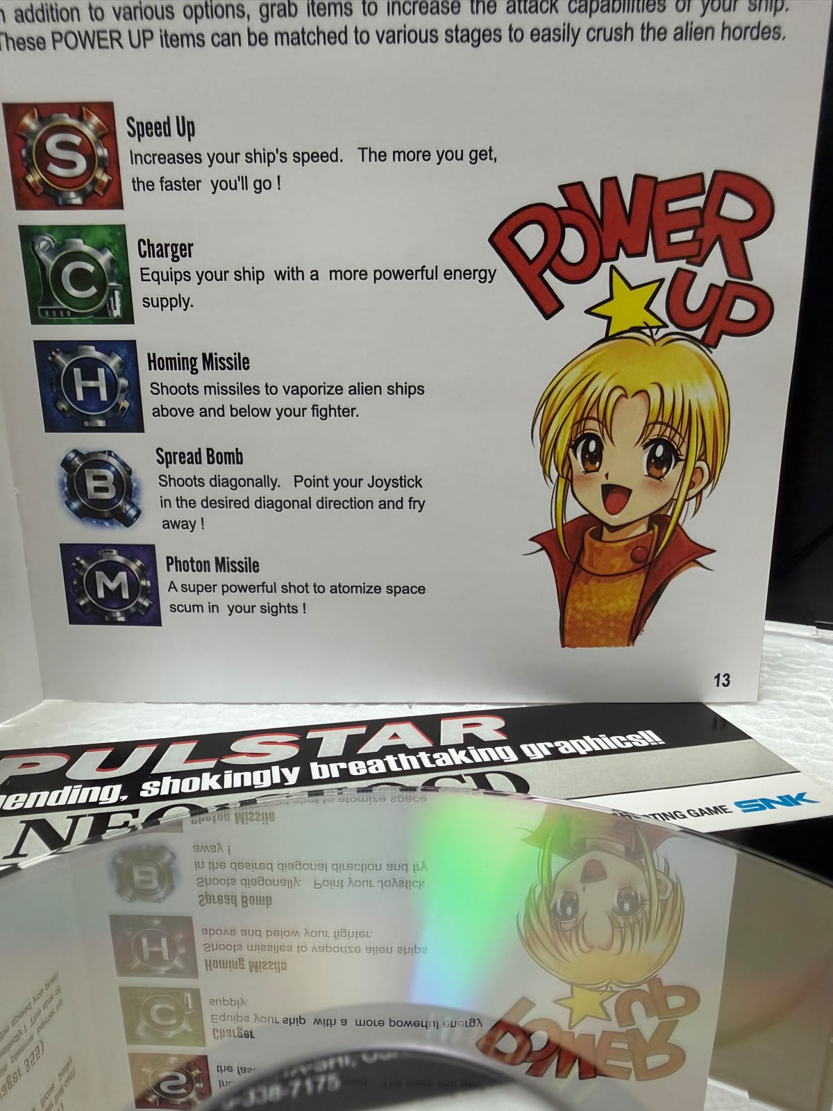 Pulstar Jogo Neo Geo CD Prensado Completo Navinha