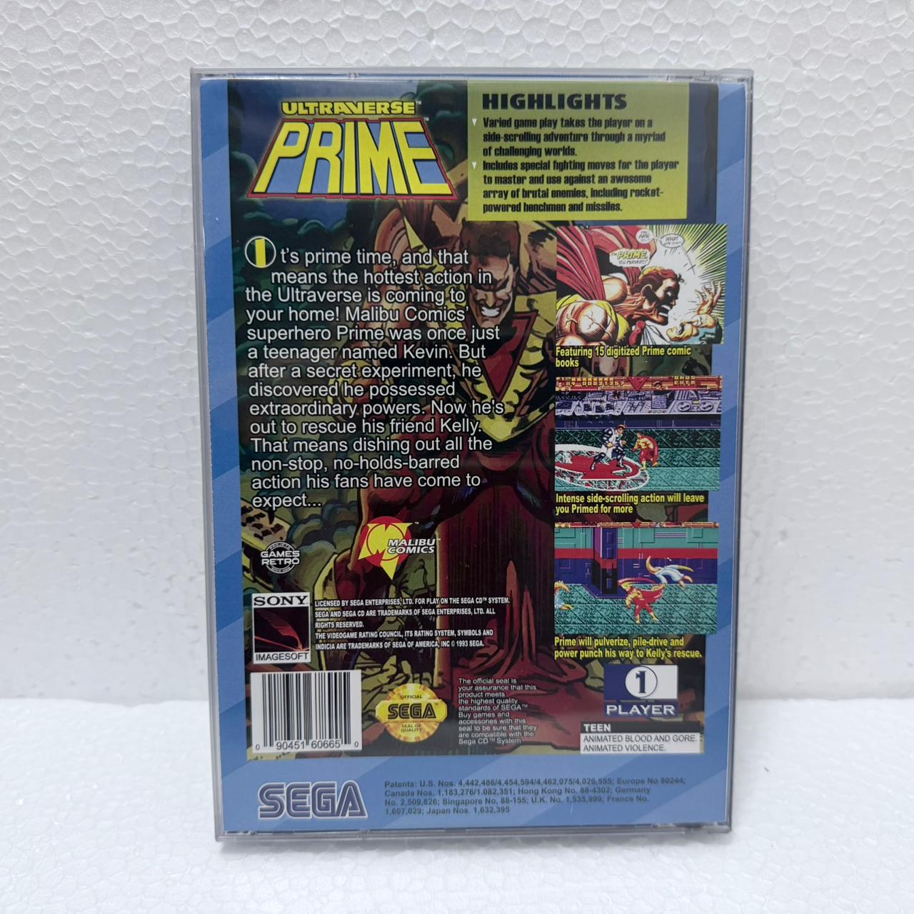 Ultraverse Prime - Sega Cd / Mega CD - Box em Acrílico
