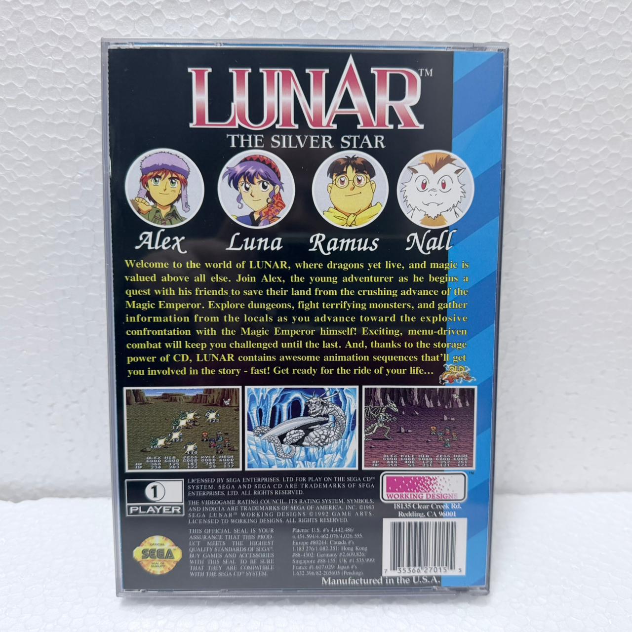 Lunar -Sega Cd / Mega CD - Box em Acrílico