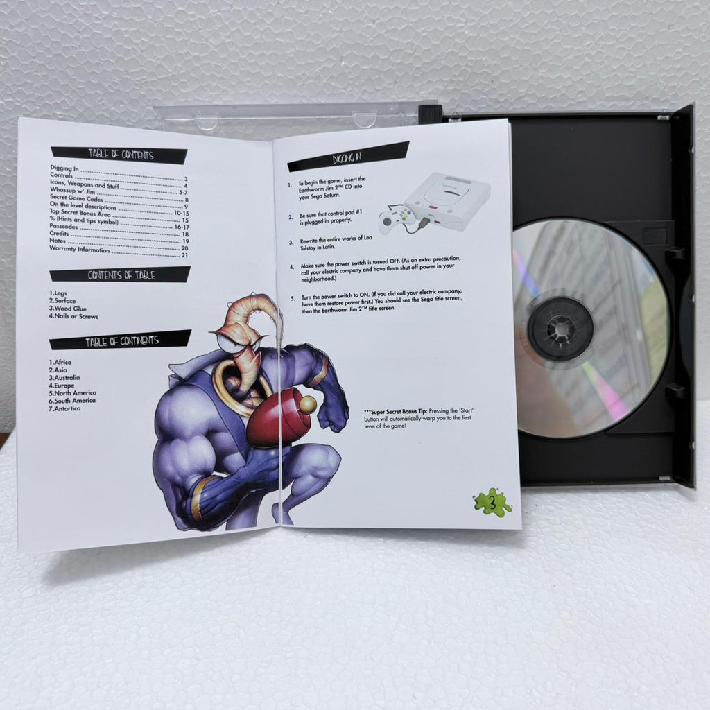 Earth Worm Jim - Sega Saturno - Box em Acrílico