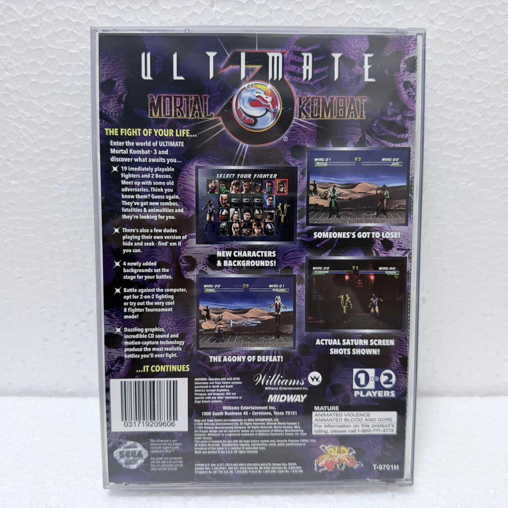 Ultimate Mortal Kombat - Sega Saturno - Box em Acrílico