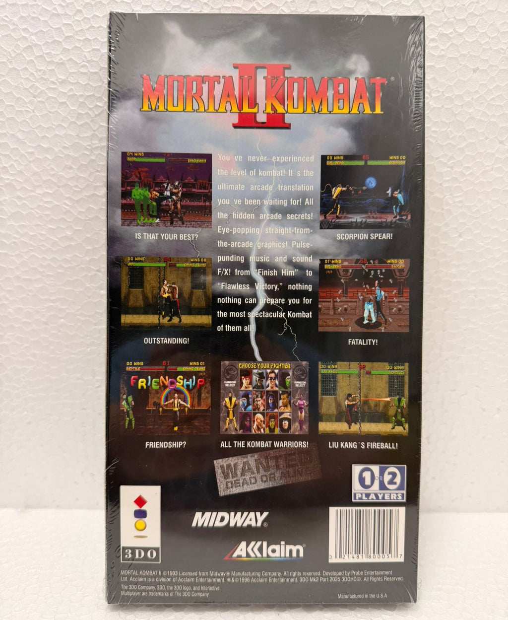 Mortal Kombat II – 3DO (Versão longbox)